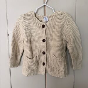 Nordstrom Cream Knit Cardigan Sweater with Brown Buttons